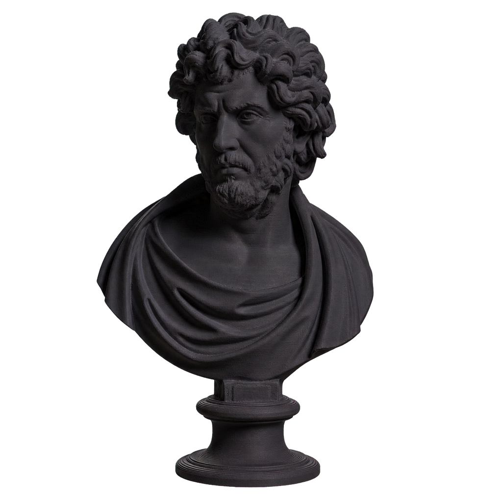 Bust of a Philosopher or Barbarian (?) Charcoal Black collectible bust