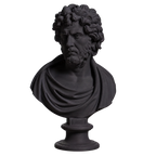 Bust of a Philosopher or Barbarian (?) Charcoal Black collectible bust