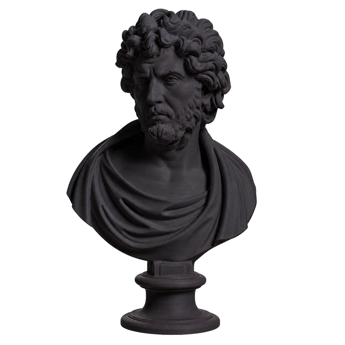 Bust of a Philosopher or Barbarian (?) Charcoal Black collectible bust