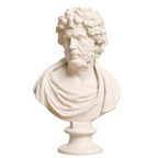 Bust of a Philosopher or Barbarian (?) Ivory White collectible bust