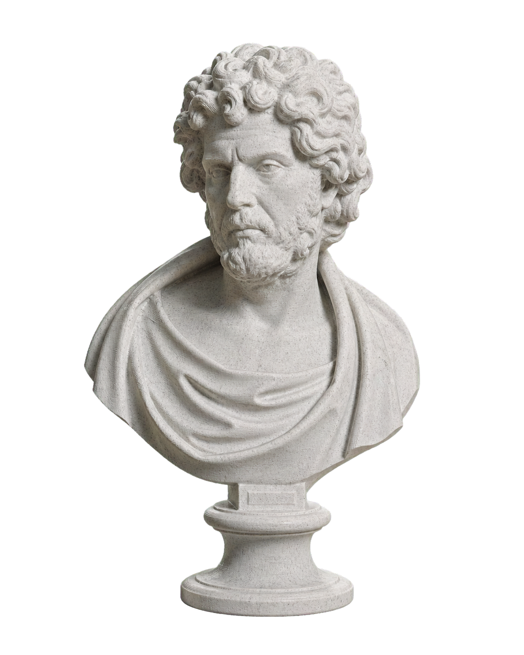 Bust of a Philosopher or Barbarian (?) Marble Stone collectible bust