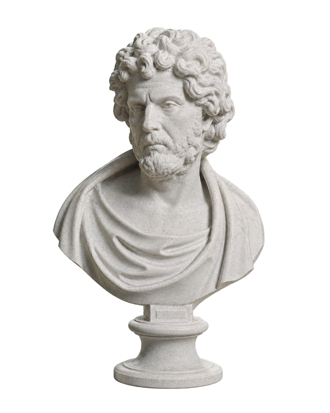 Bust of a Philosopher or Barbarian (?) Marble Stone collectible bust