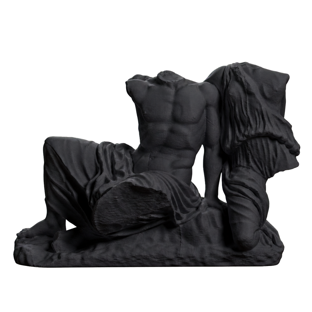 Cecrops and his daughter Pandrosos Charcoal Black collectible bust
