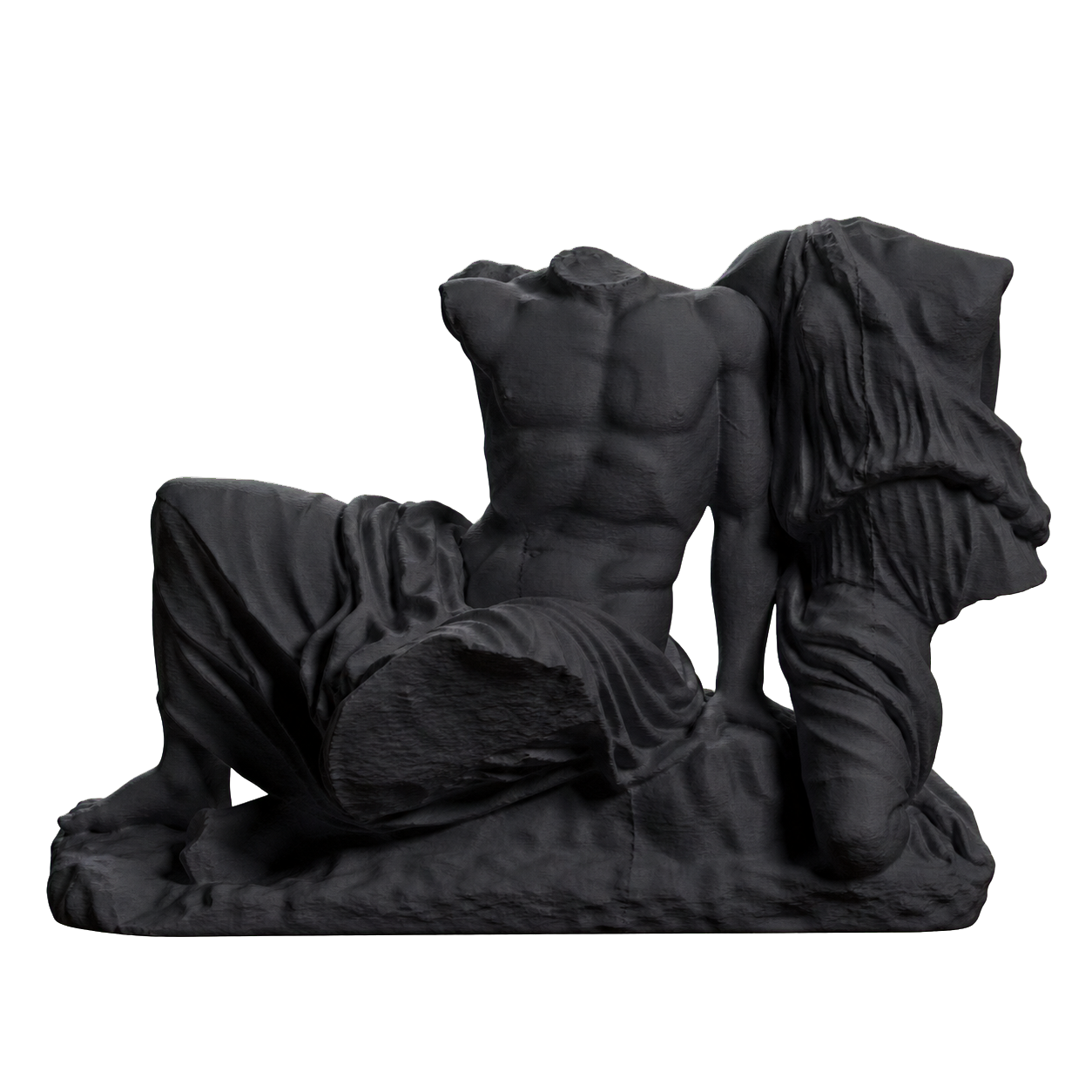 Cecrops and his daughter Pandrosos Charcoal Black collectible bust