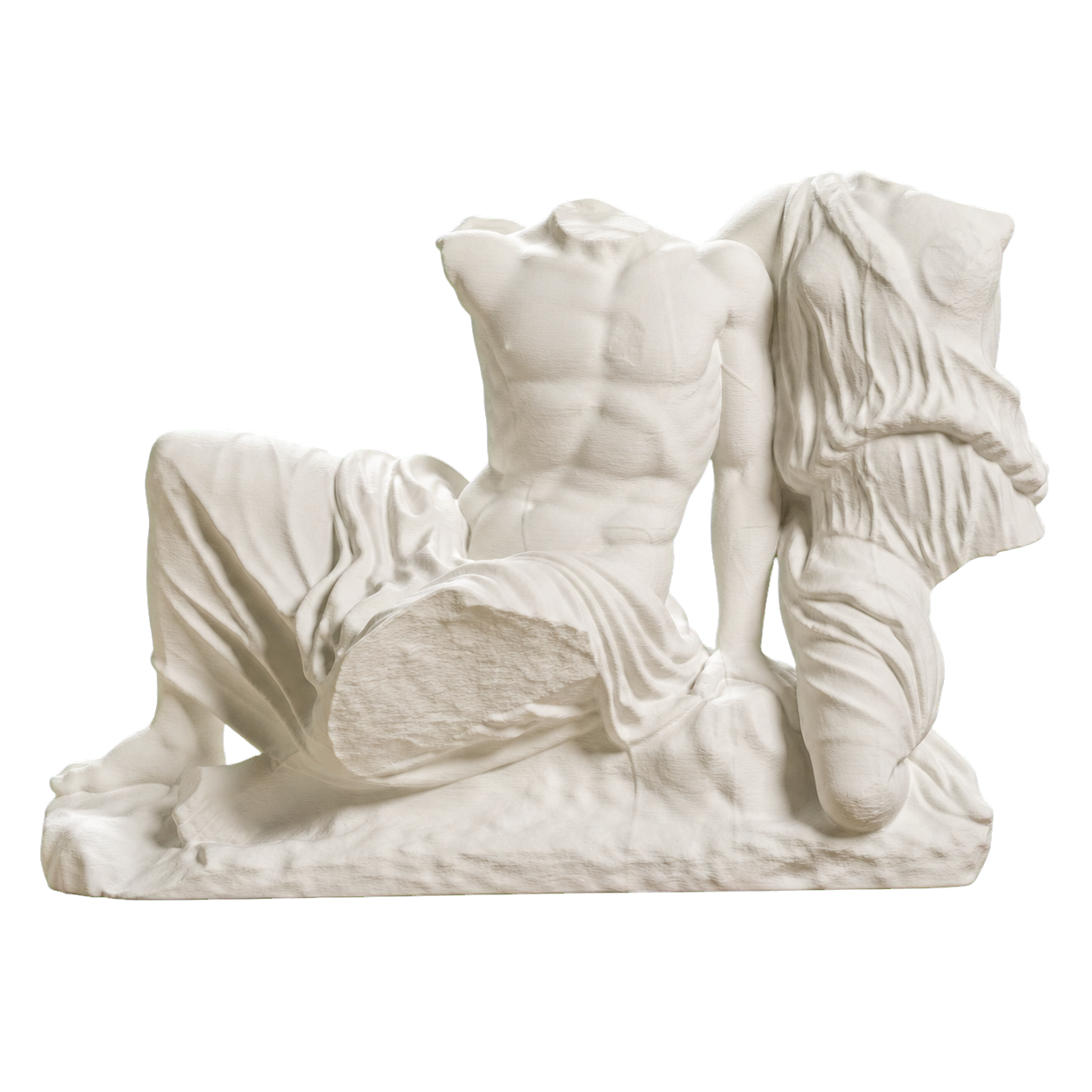 Cecrops and his daughter Pandrosos Ivory White collectible bust