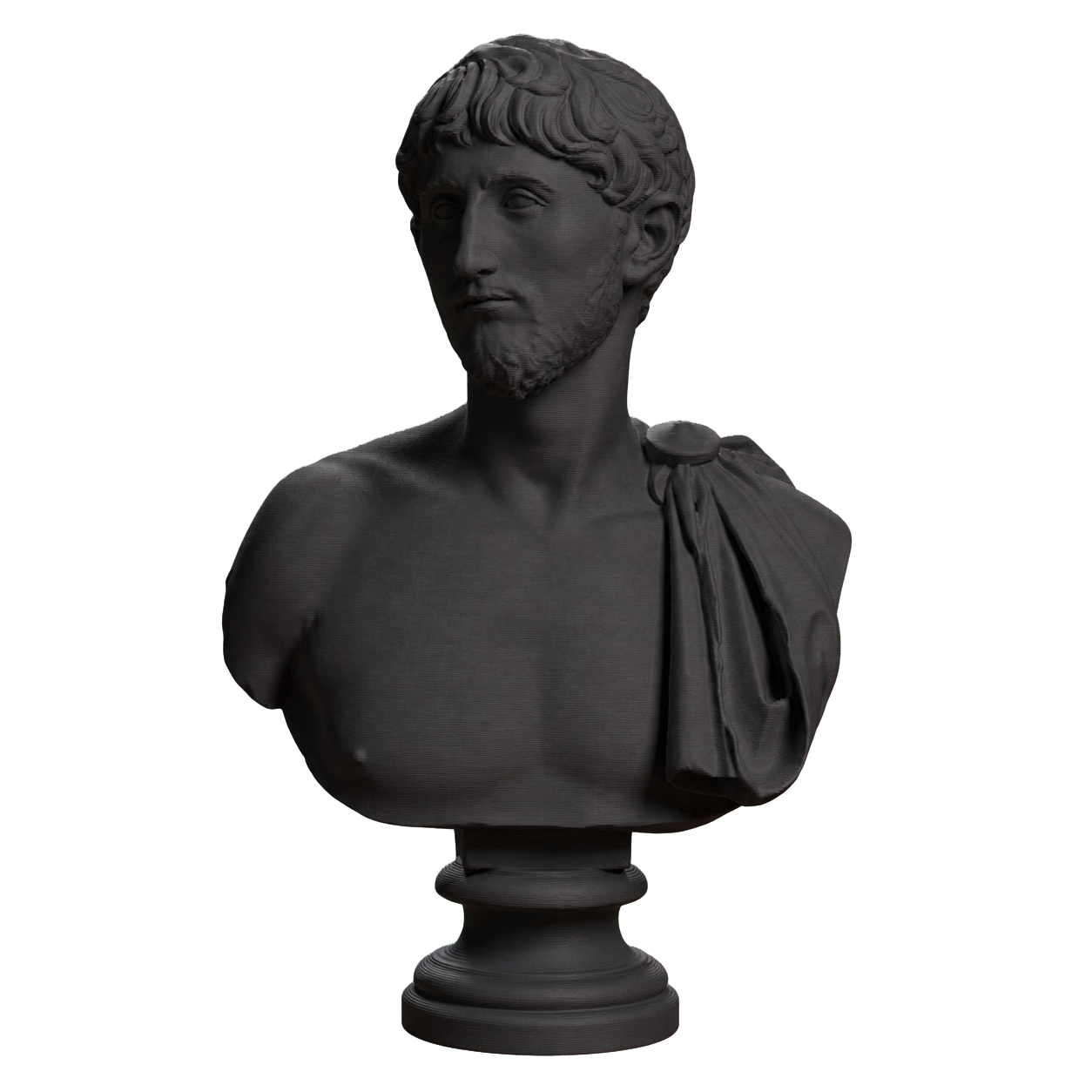 Portrait of a man with an army cape Charcoal Black collectible bust
