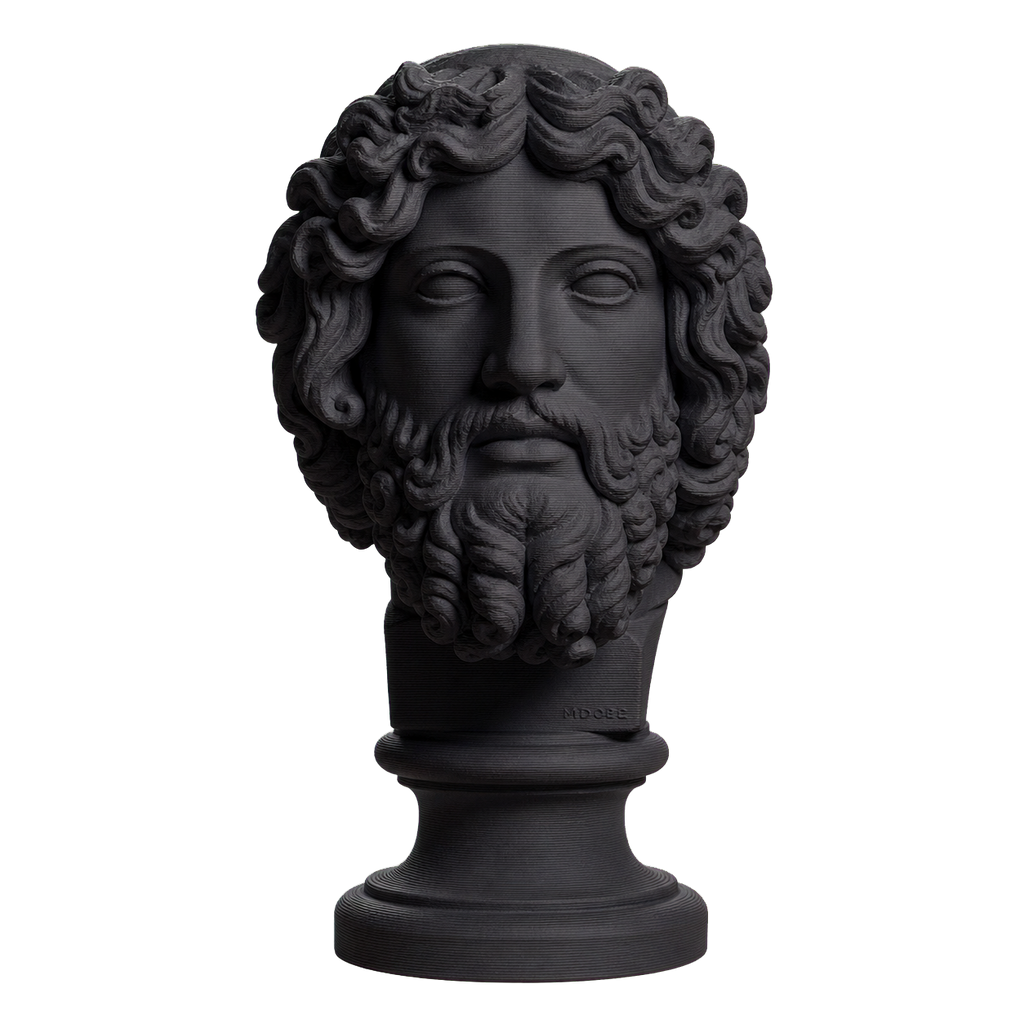 Bearded Deity Zeus Charcoal Black collectible bust