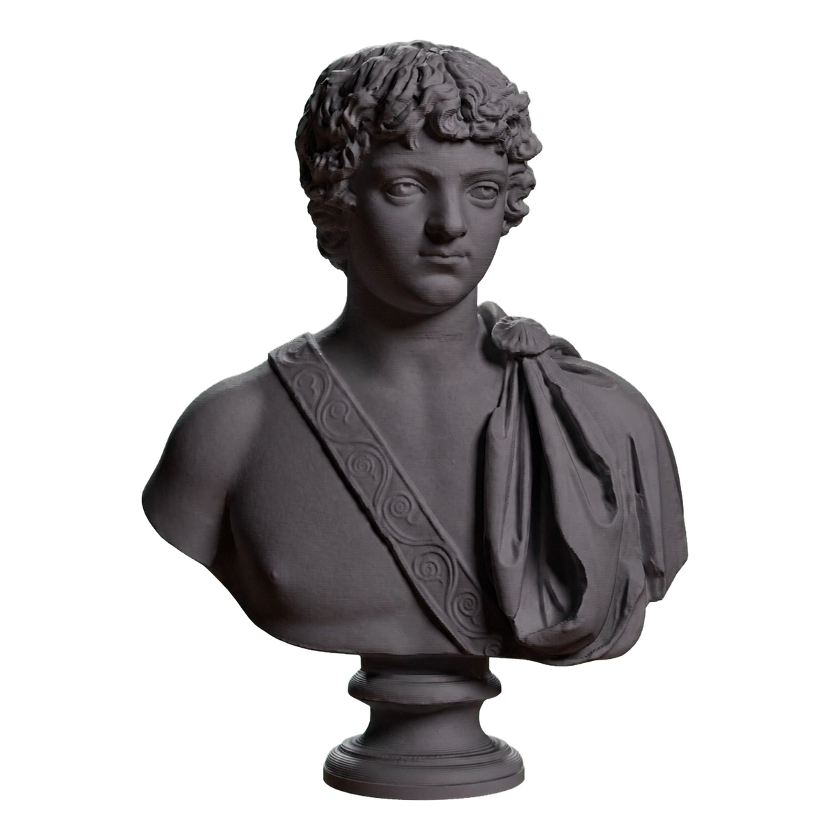 Portrait of Caracalla as a young man Charcoal Black collectible bust