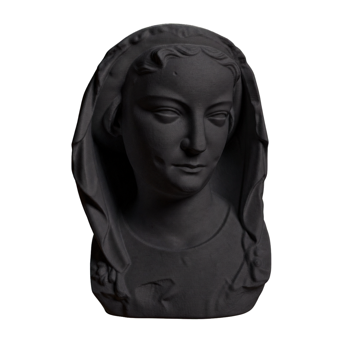 Head of a wise virgin Charcoal Black collectible bust