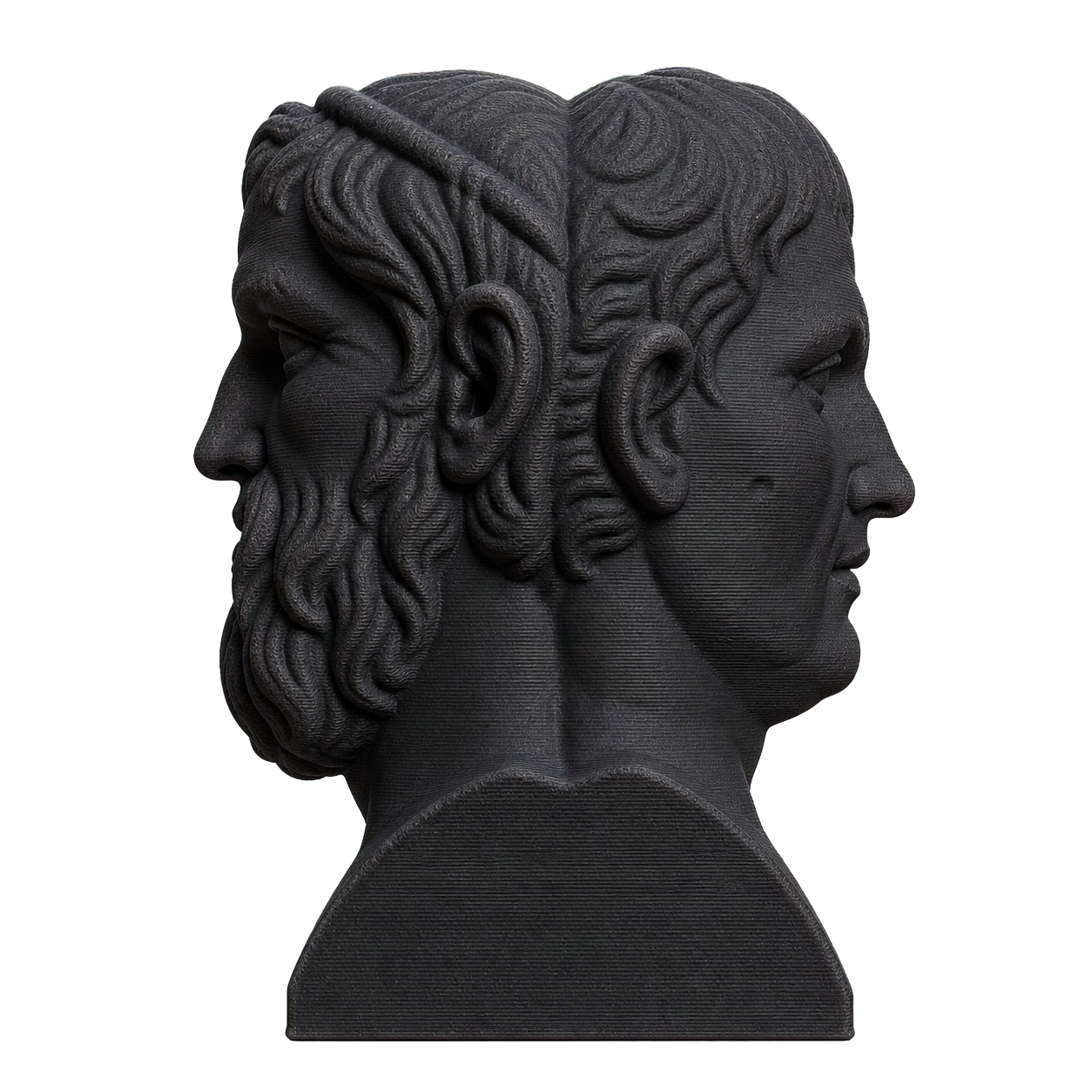 Double Herm of Aristophanes and Menander Charcoal Black collectible bust