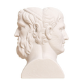 Double Herm of Aristophanes and Menander Ivory White collectible bust