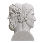 Double Herm of Aristophanes and Menander Marble Stone collectible bust