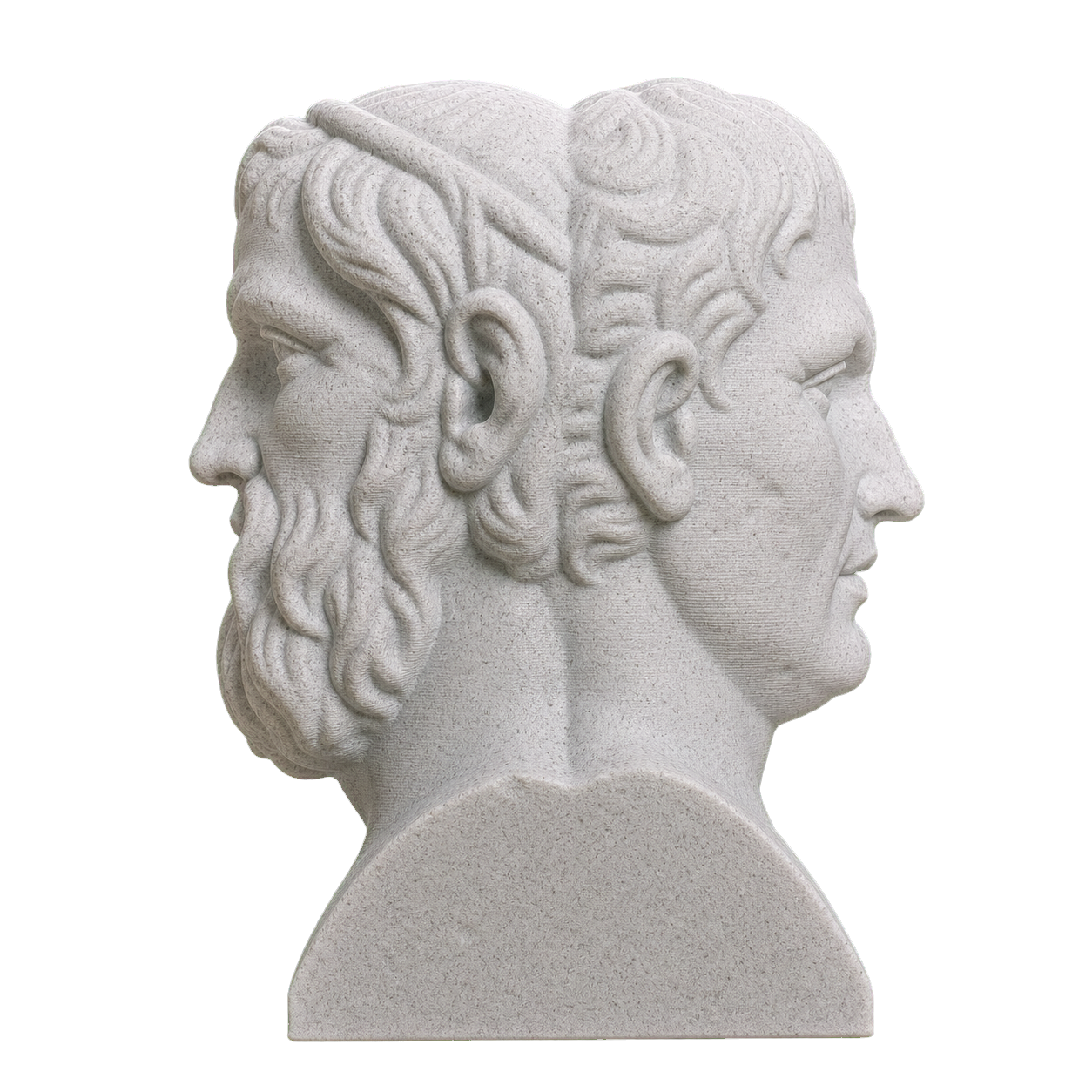 Double Herm of Aristophanes and Menander Marble Stone collectible bust