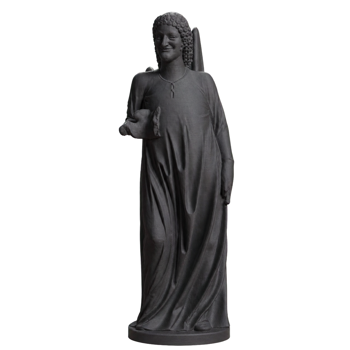 The angel Gabriel? with dove Charcoal Black collectible bust