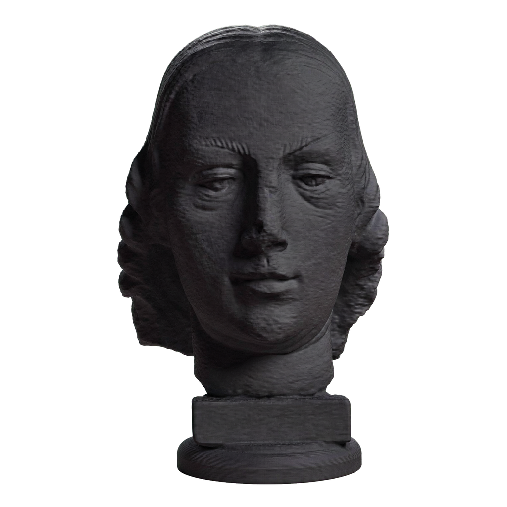 Female head. Fragment of a statue Charcoal Black collectible bust