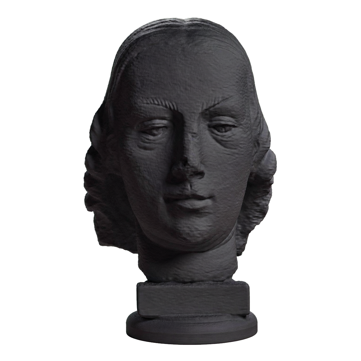 Female head. Fragment of a statue Charcoal Black collectible bust