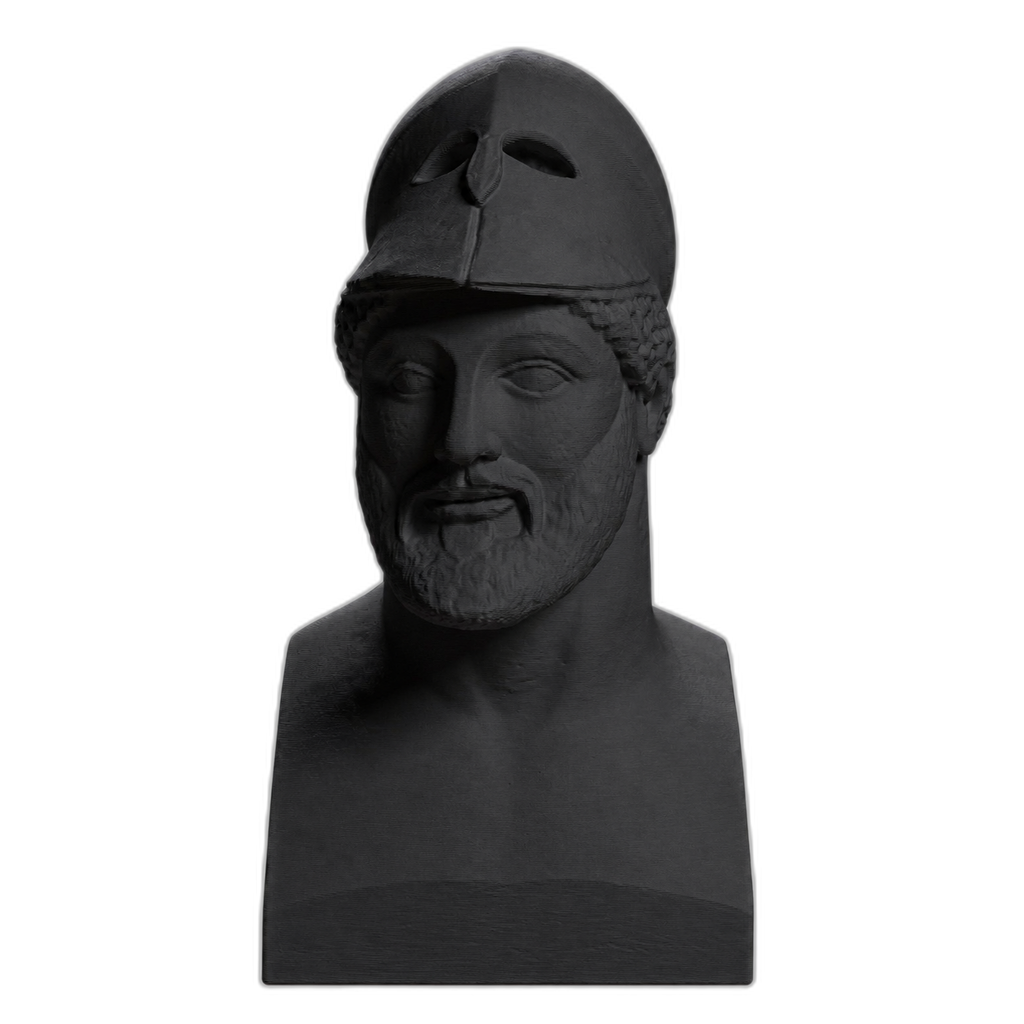 Warrior with Helmet Miltiades Charcoal Black collectible bust