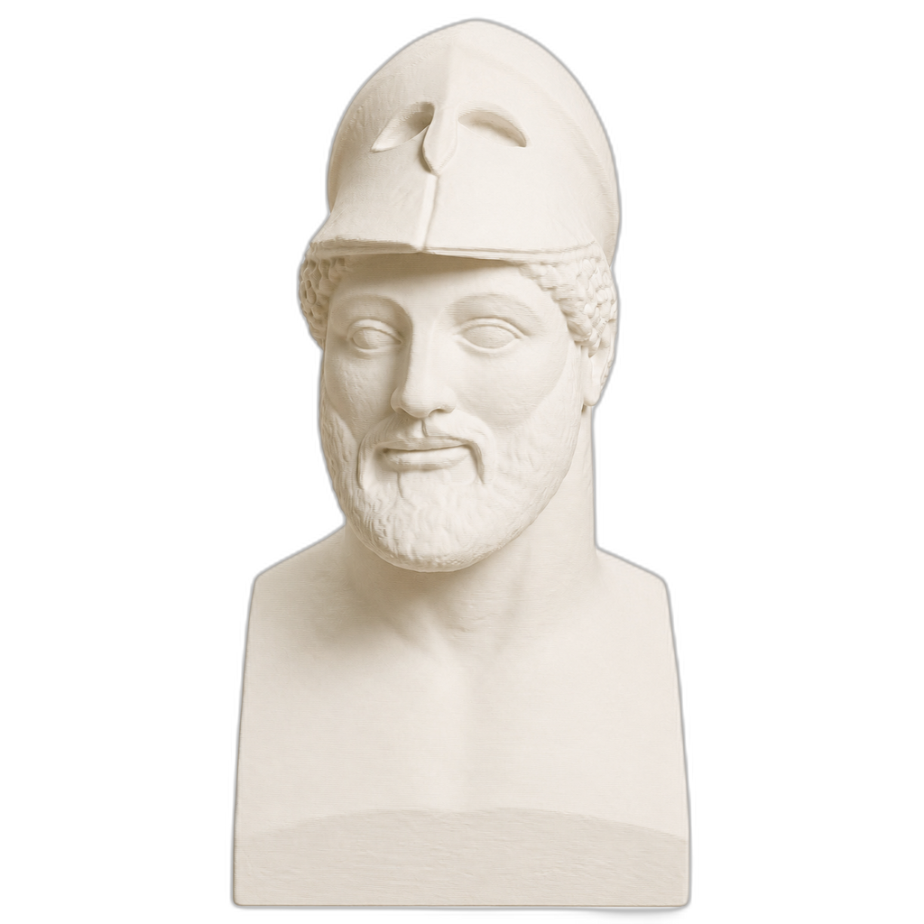 Warrior with Helmet Miltiades Ivory White collectible bust