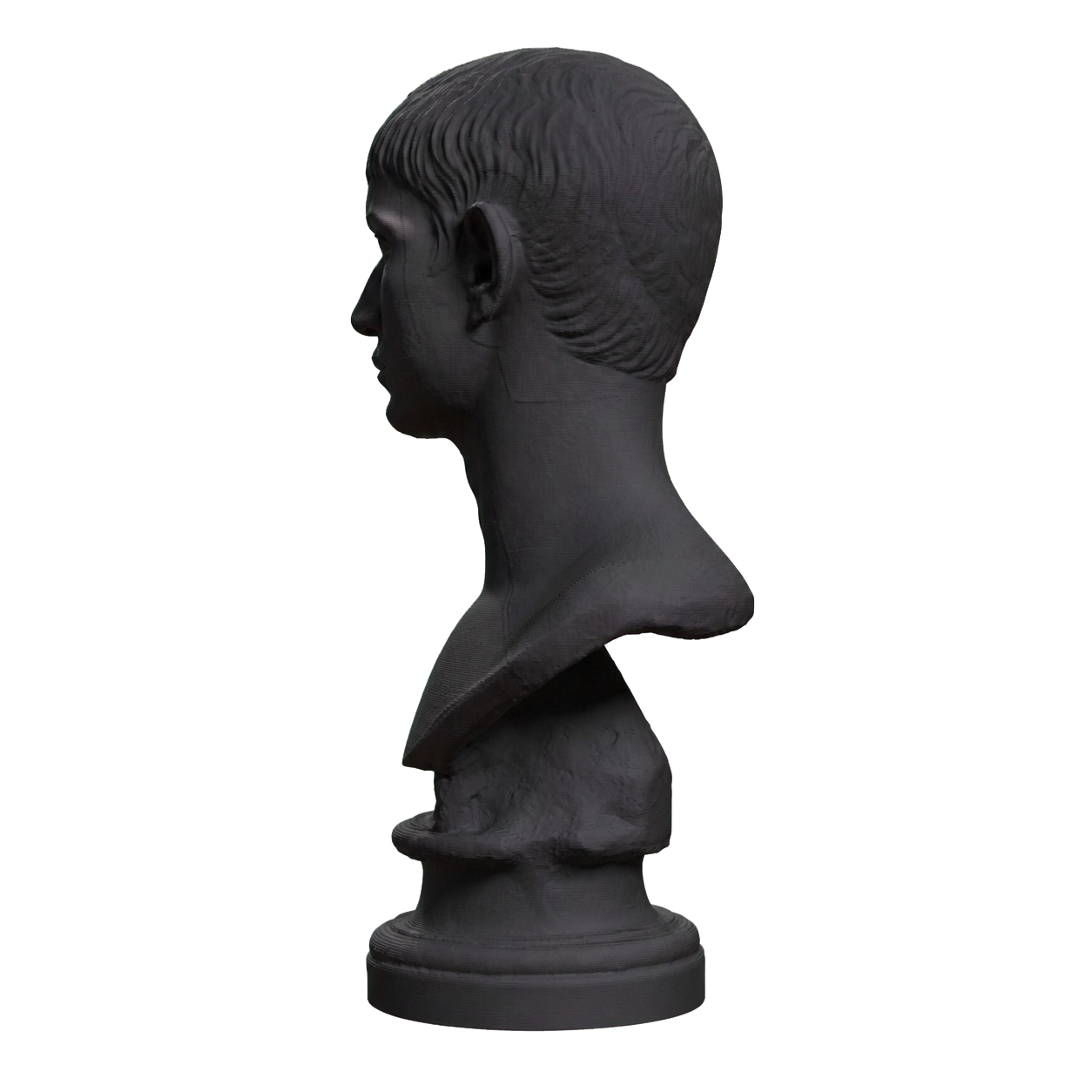 Young Man with Short Hair Charcoal Black collectible bust