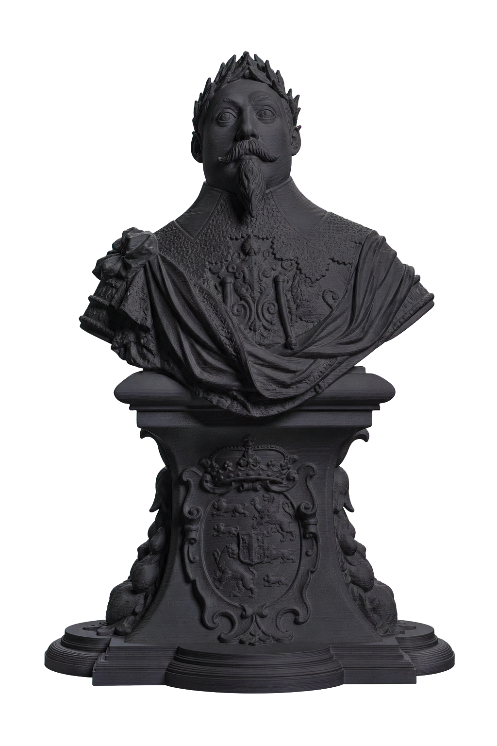 Gustav II Adolf King of Sweden Charcoal Black collectible bust