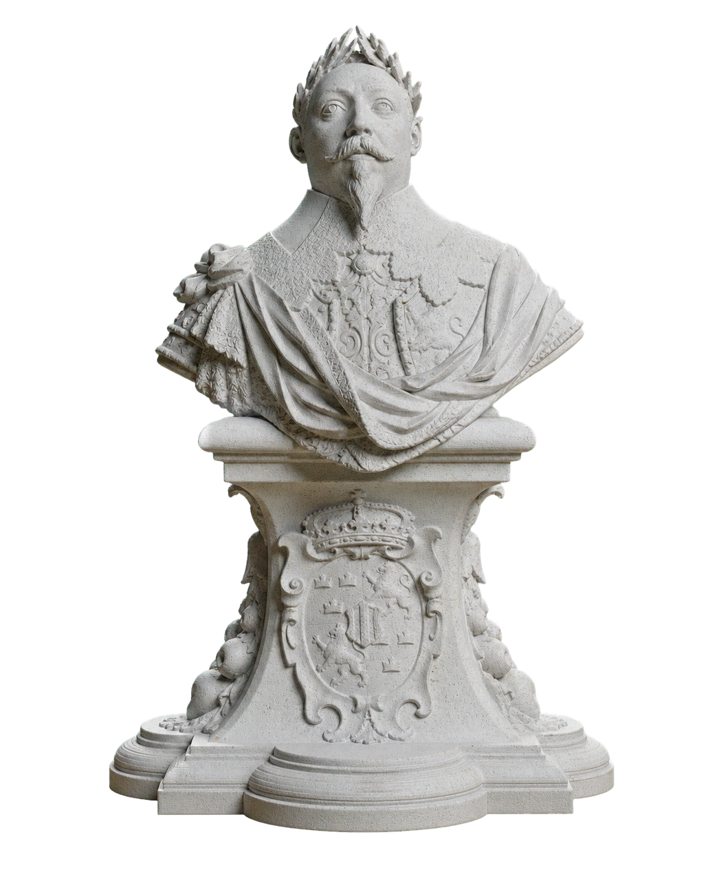 Gustav II Adolf King of Sweden Marble Stone collectible bust