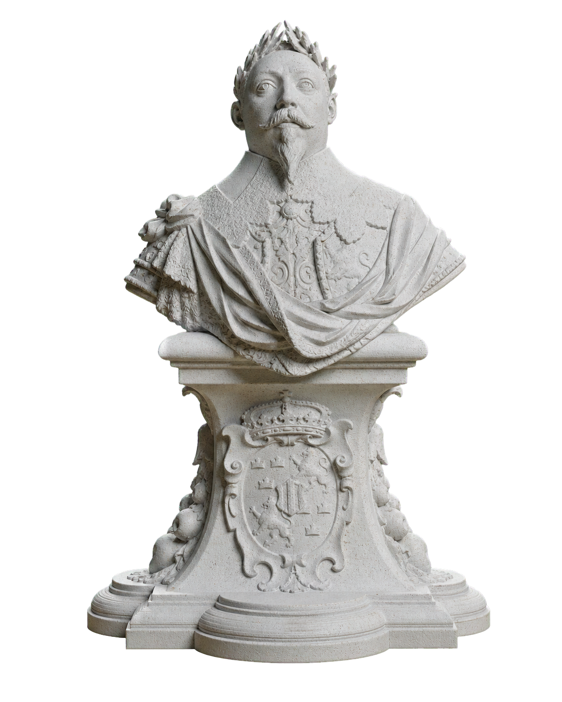 Gustav II Adolf King of Sweden Marble Stone collectible bust