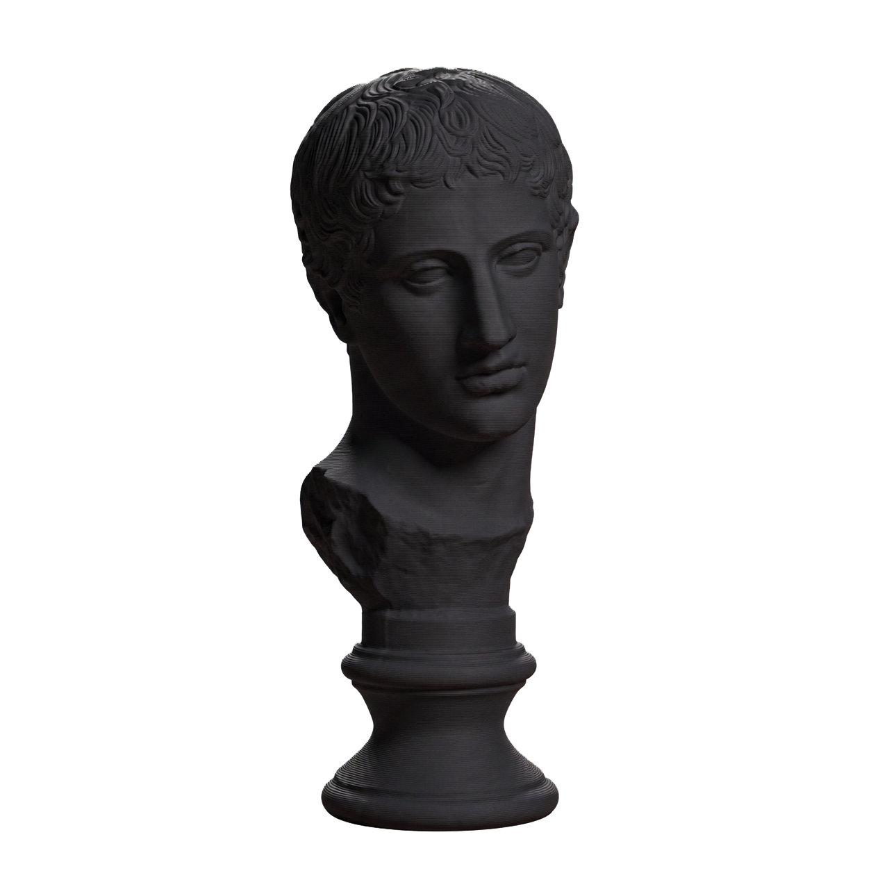 From a statue of Diskoforos or Diskos carrier Charcoal Black collectible bust