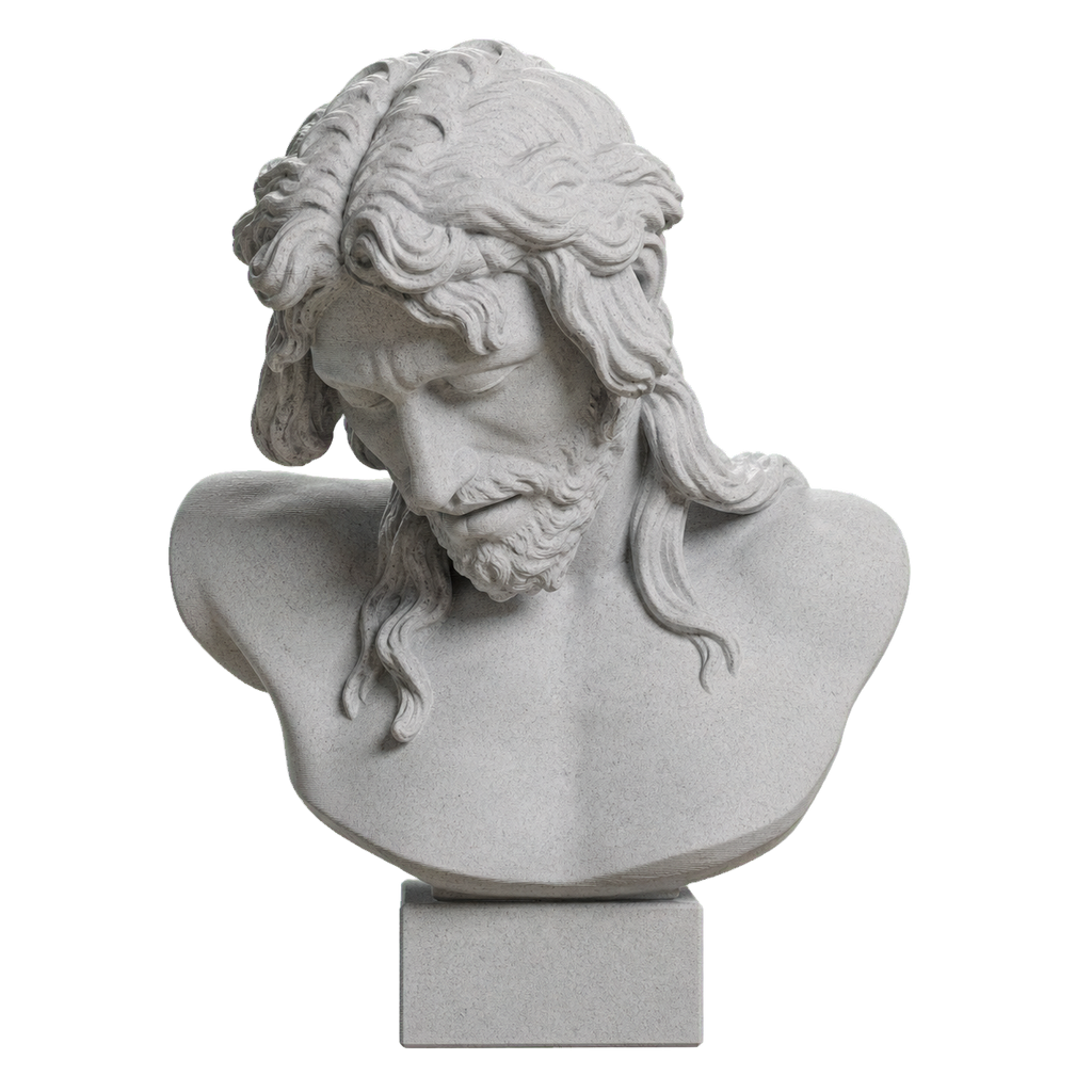 Christ on the Crucifix Marble Stone collectible bust