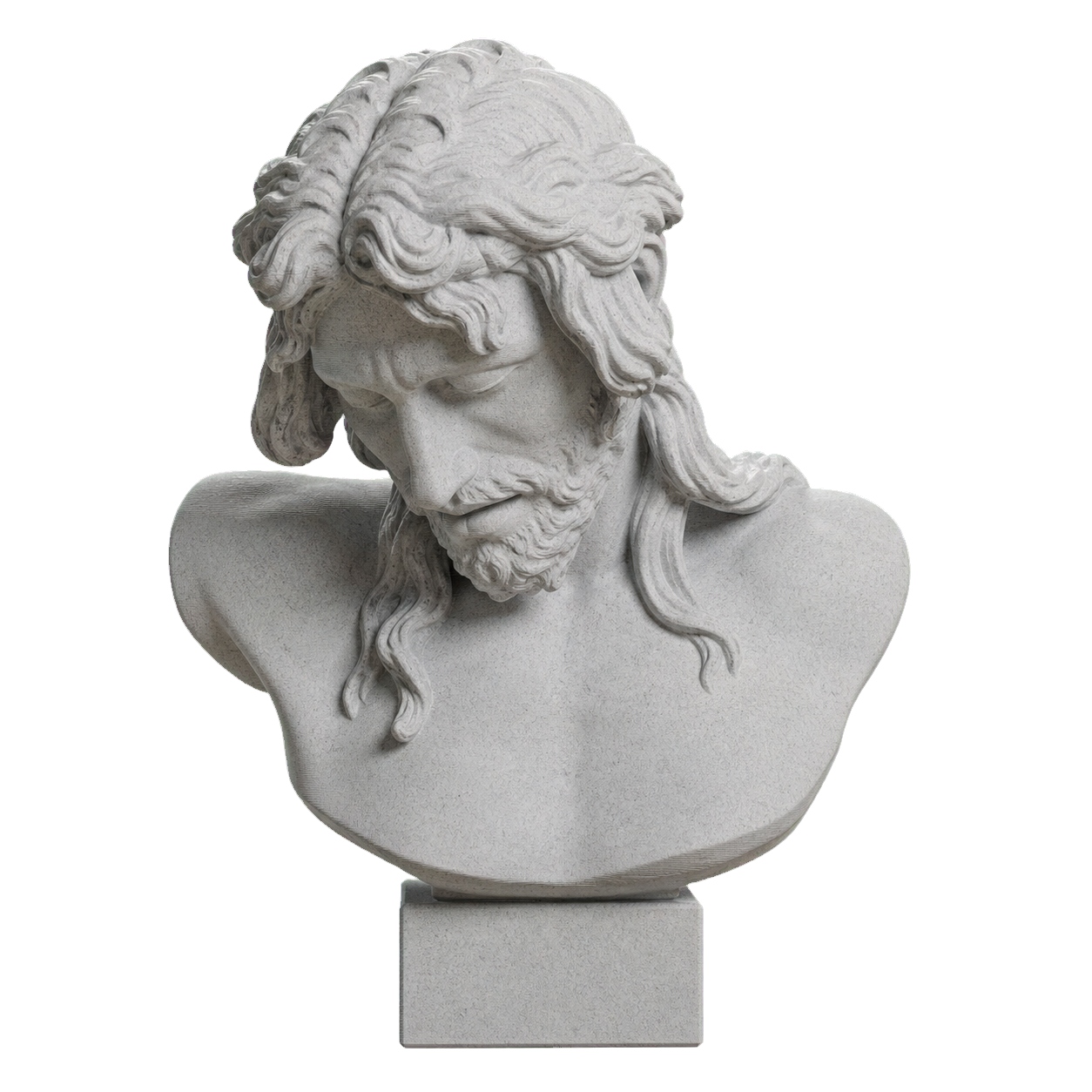 Christ on the Crucifix Marble Stone collectible bust