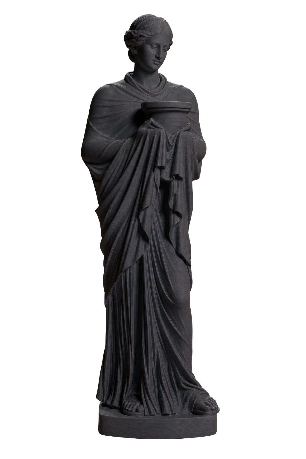 Statue of priestess or Muse Charcoal Black collectible bust