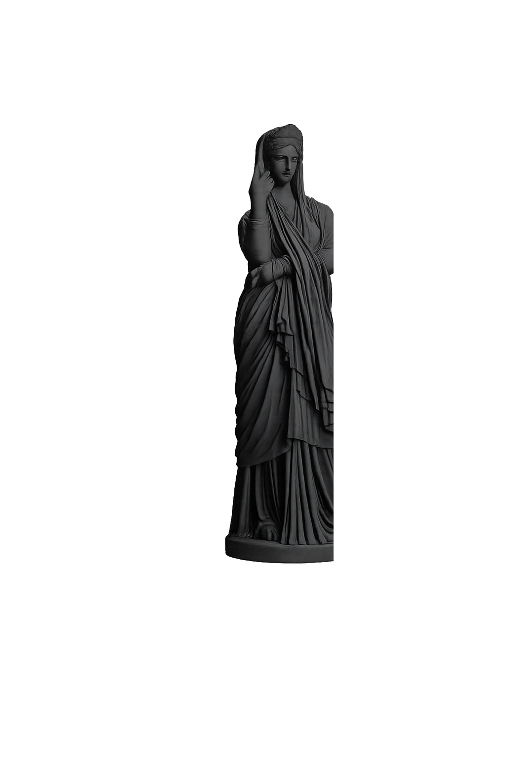 Statue of a woman the so-called 'Pudicitia' type Charcoal Black collectible bust