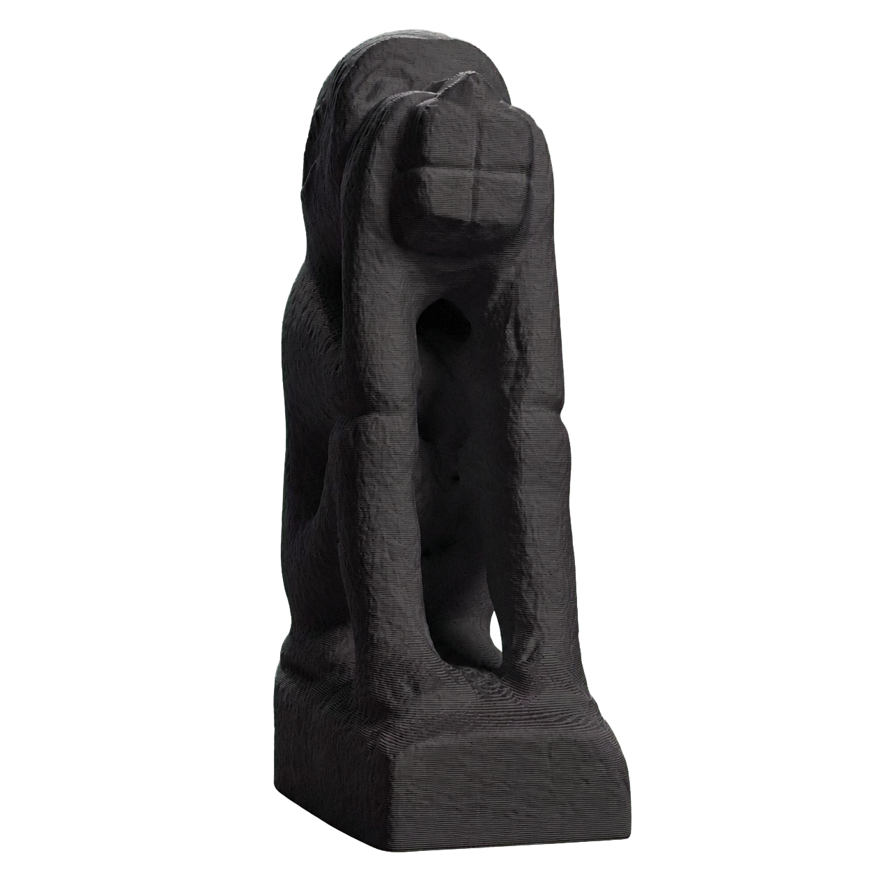 Figure of a squatting monkey Charcoal Black collectible bust