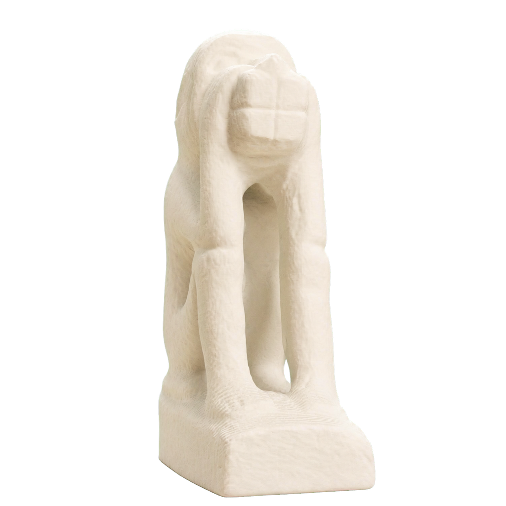 Figure of a squatting monkey Ivory White collectible bust