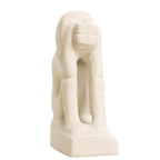Figure of a squatting monkey Ivory White collectible bust