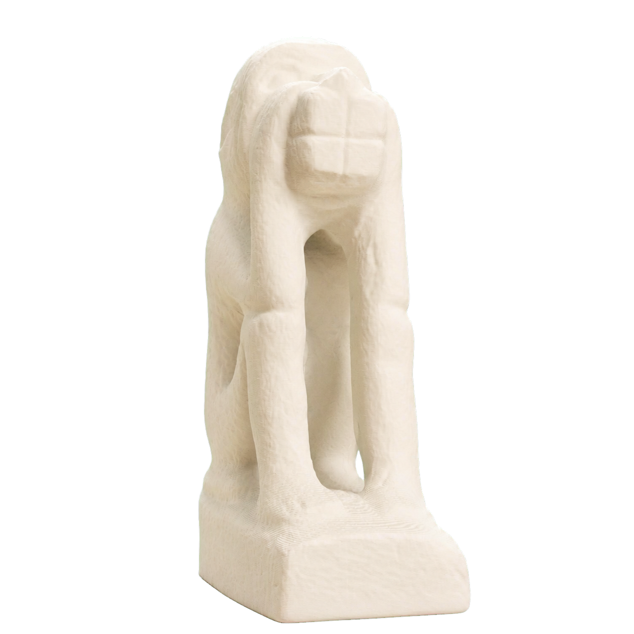 Figure of a squatting monkey Ivory White collectible bust