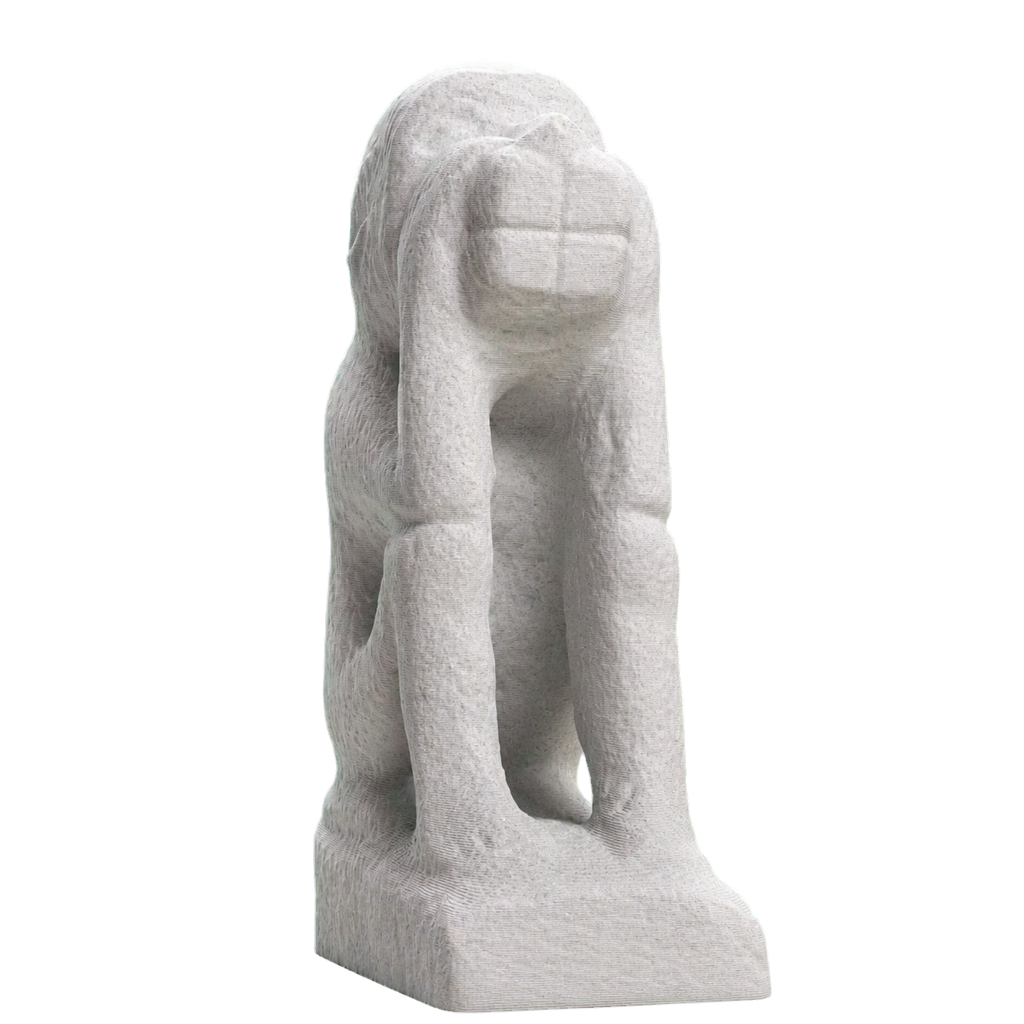 Figure of a squatting monkey Marble Stone collectible bust