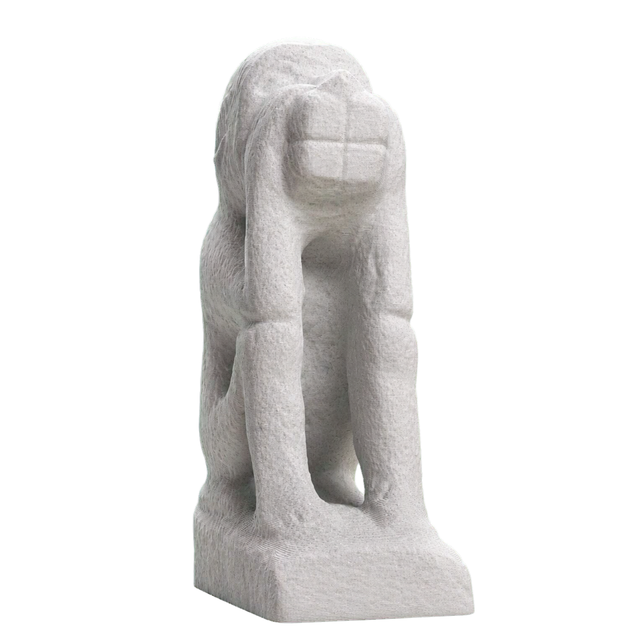 Figure of a squatting monkey Marble Stone collectible bust