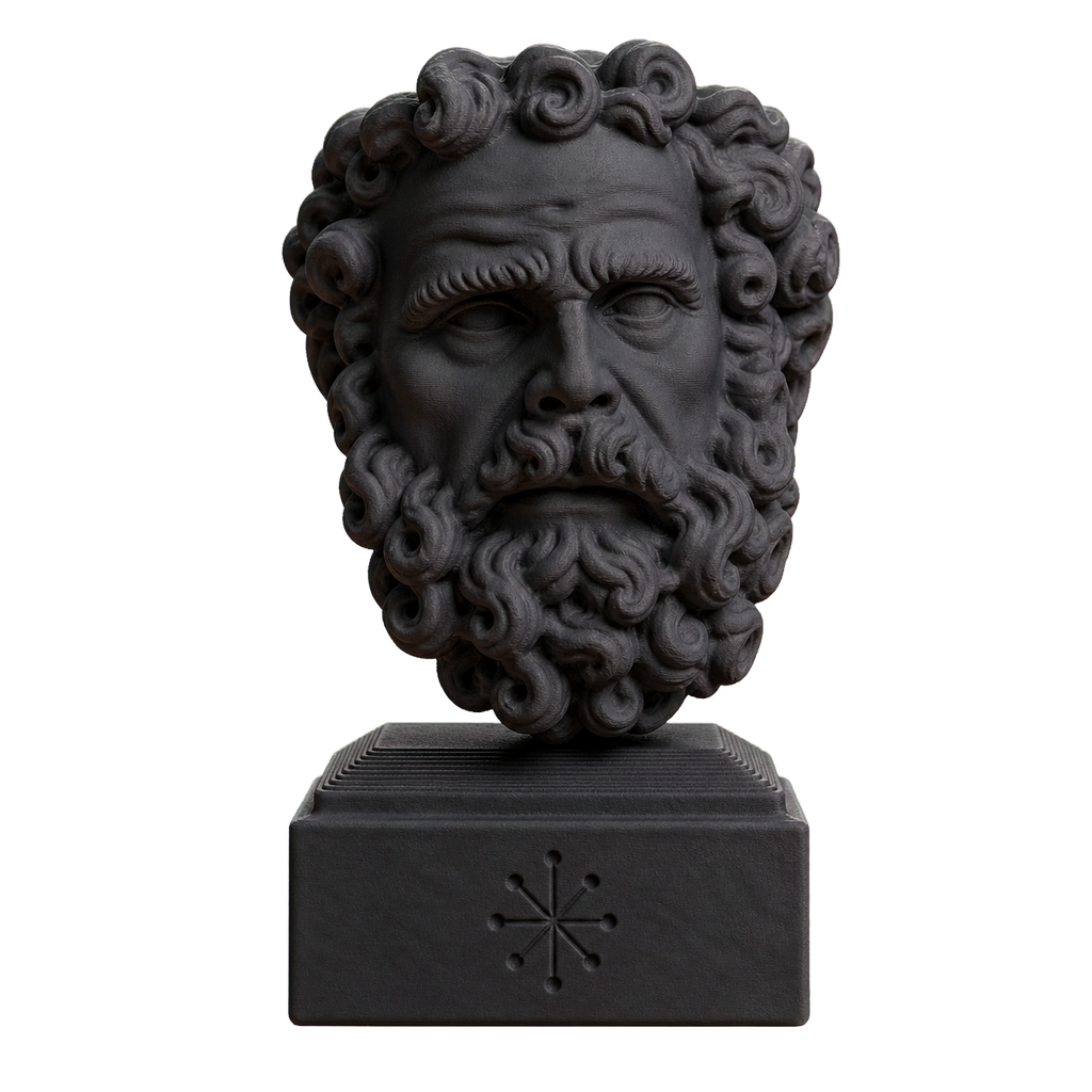 Head of a Bearded Man Charcoal Black collectible bust