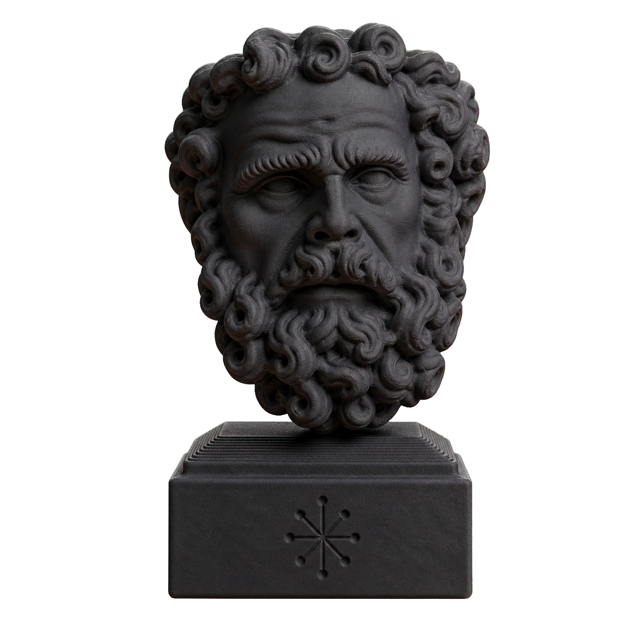 Head of a Bearded Man Charcoal Black collectible bust