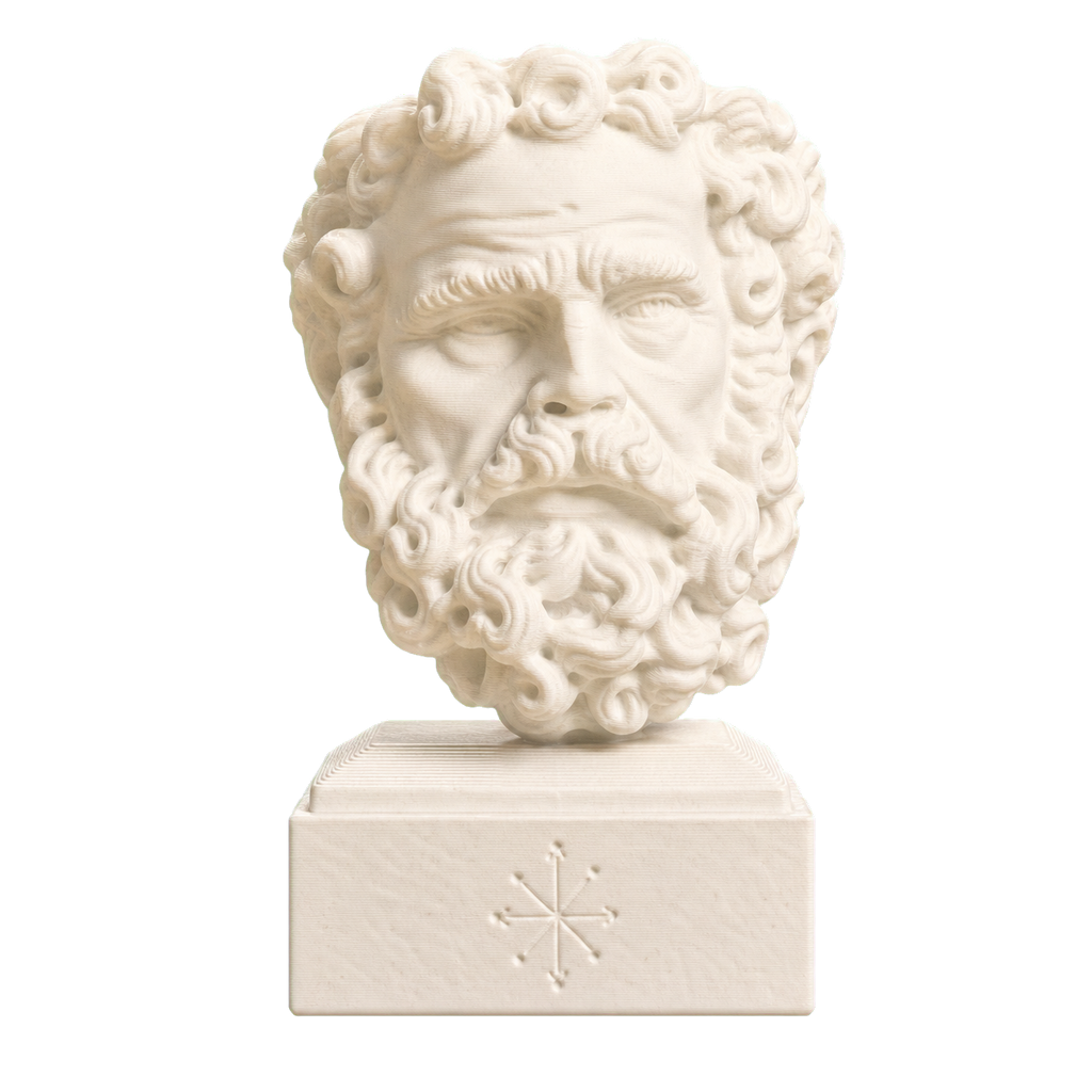 Head of a Bearded Man Ivory White collectible bust
