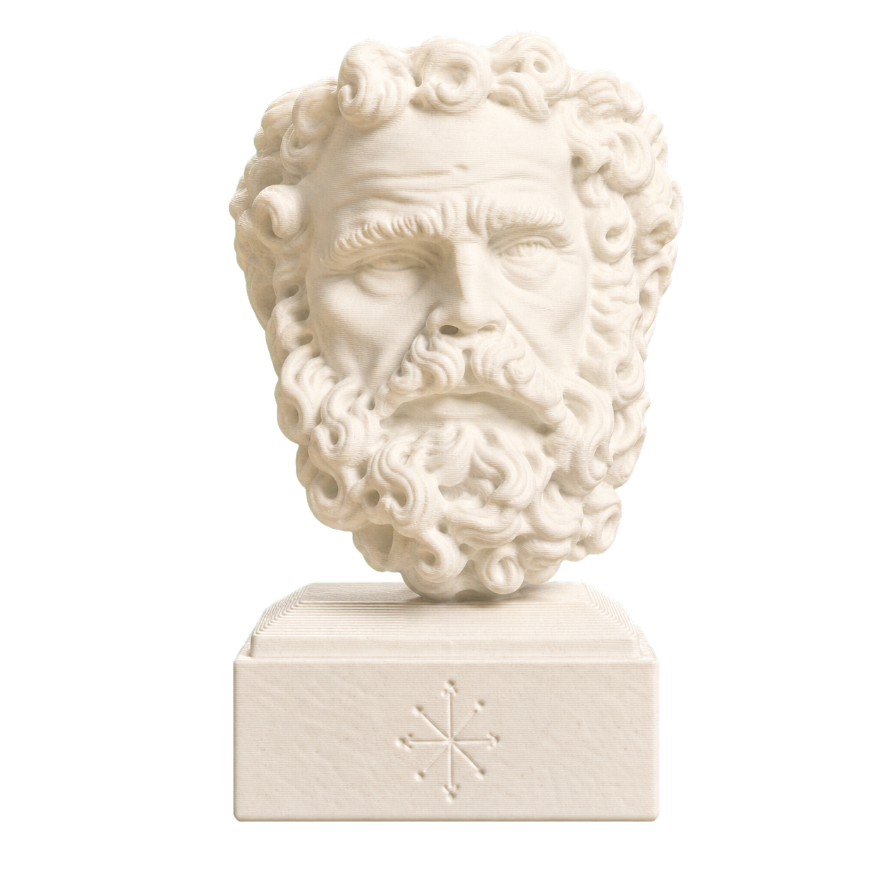 Head of a Bearded Man Ivory White collectible bust