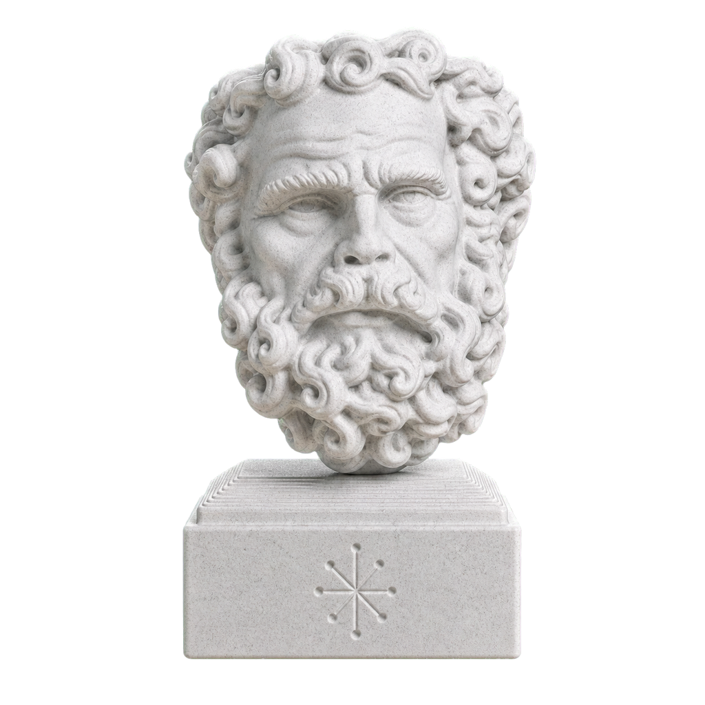 Head of a Bearded Man Marble Stone collectible bust