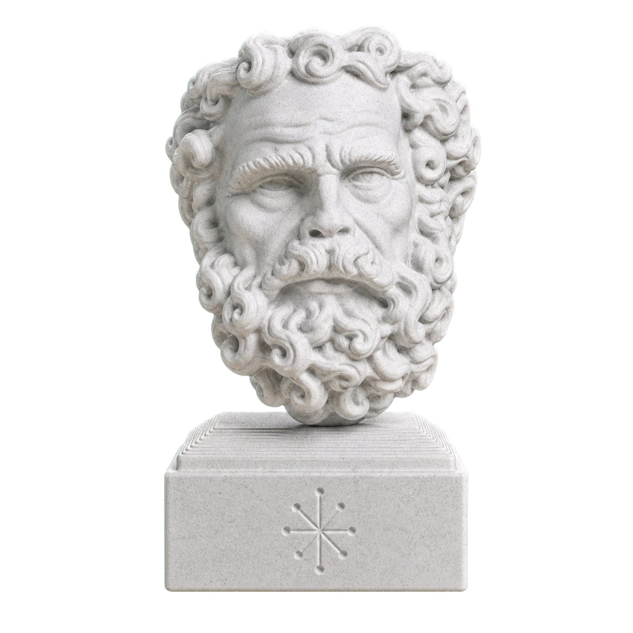Head of a Bearded Man Marble Stone collectible bust