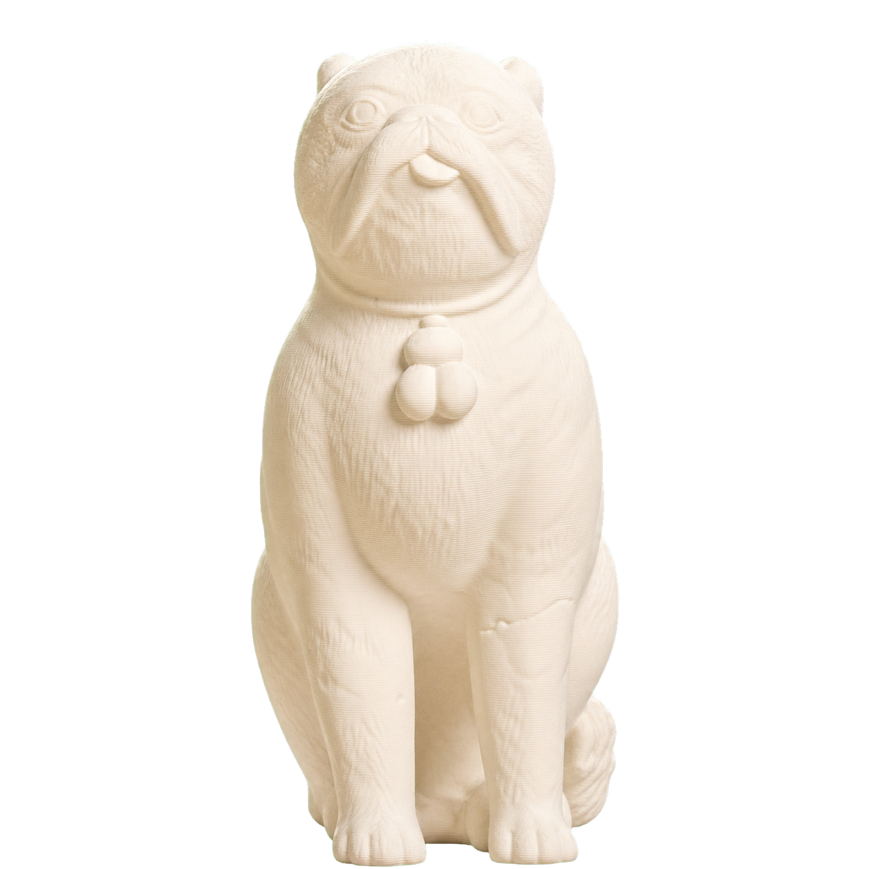 Chinese Porcelain Pug Dog B (One of a Pair) Ivory White collectible bust