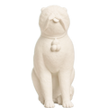 Chinese Porcelain Pug Dog A (One of a Pair) Ivory White collectible bust