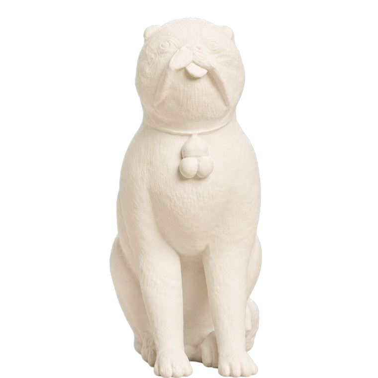Chinese Porcelain Pug Dog A (One of a Pair)