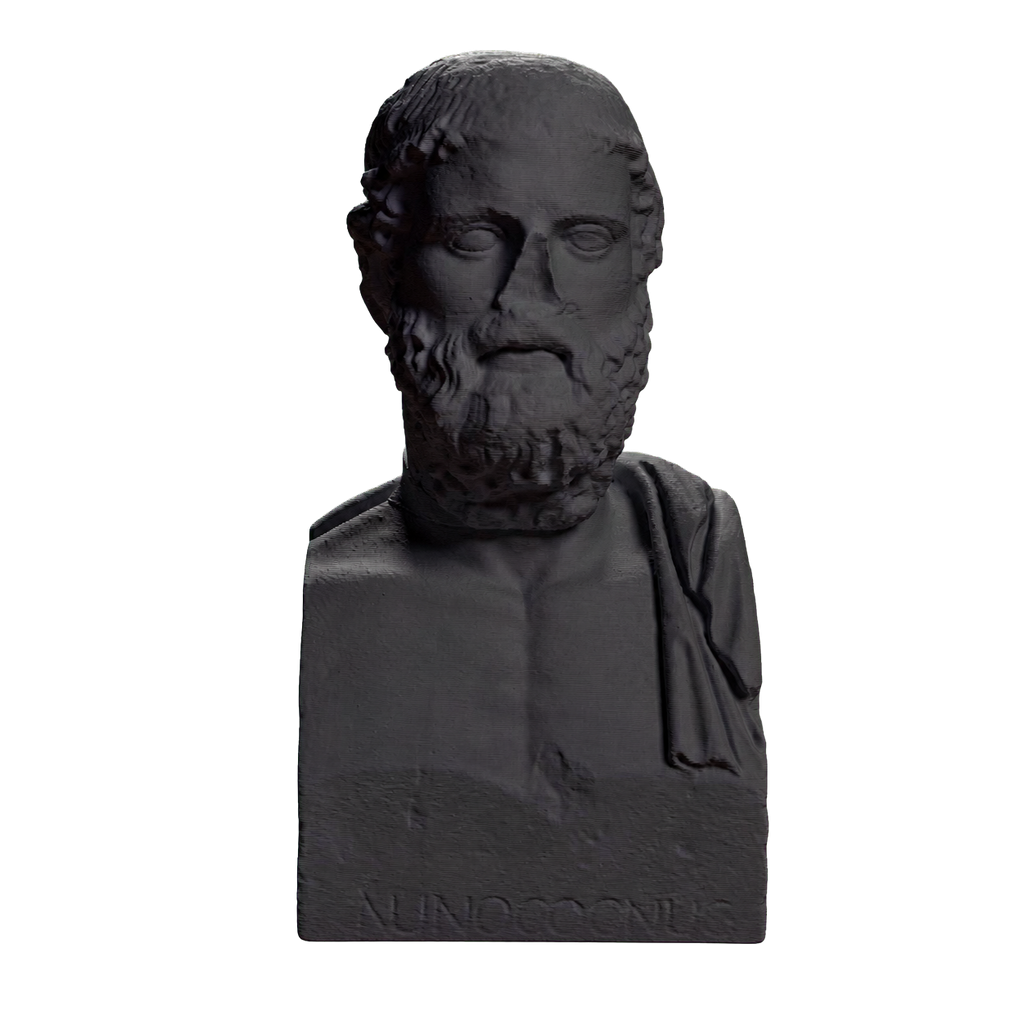 Greek Poet Anakreon (wrongly entitled Demosthenes) Charcoal Black collectible bust