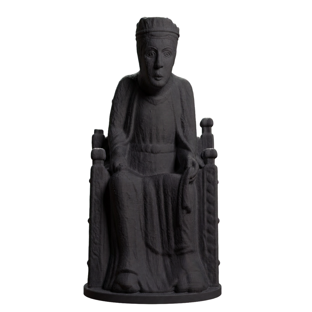 Romanesque Enthroned Madonna Charcoal Black collectible bust