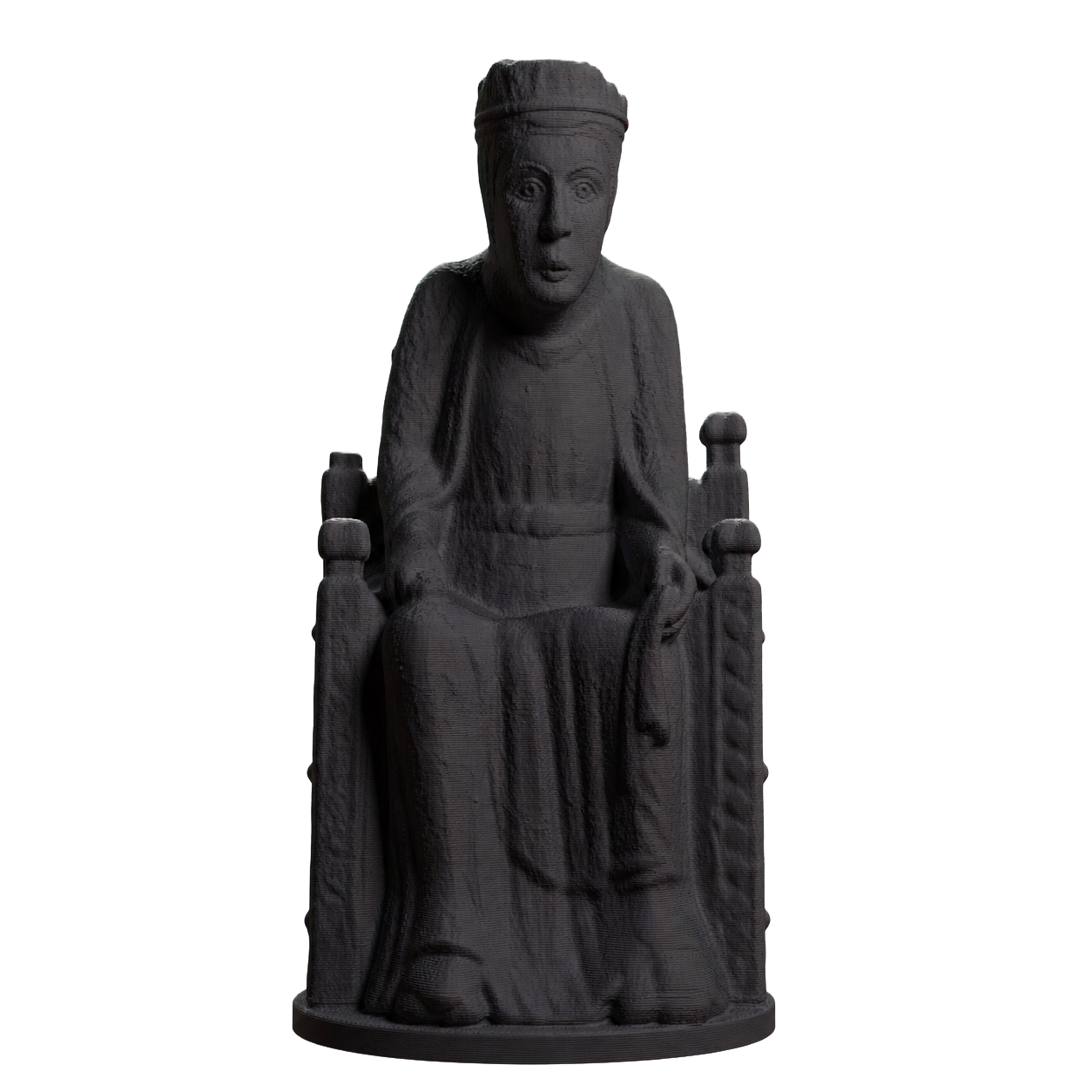 Romanesque Enthroned Madonna Charcoal Black collectible bust