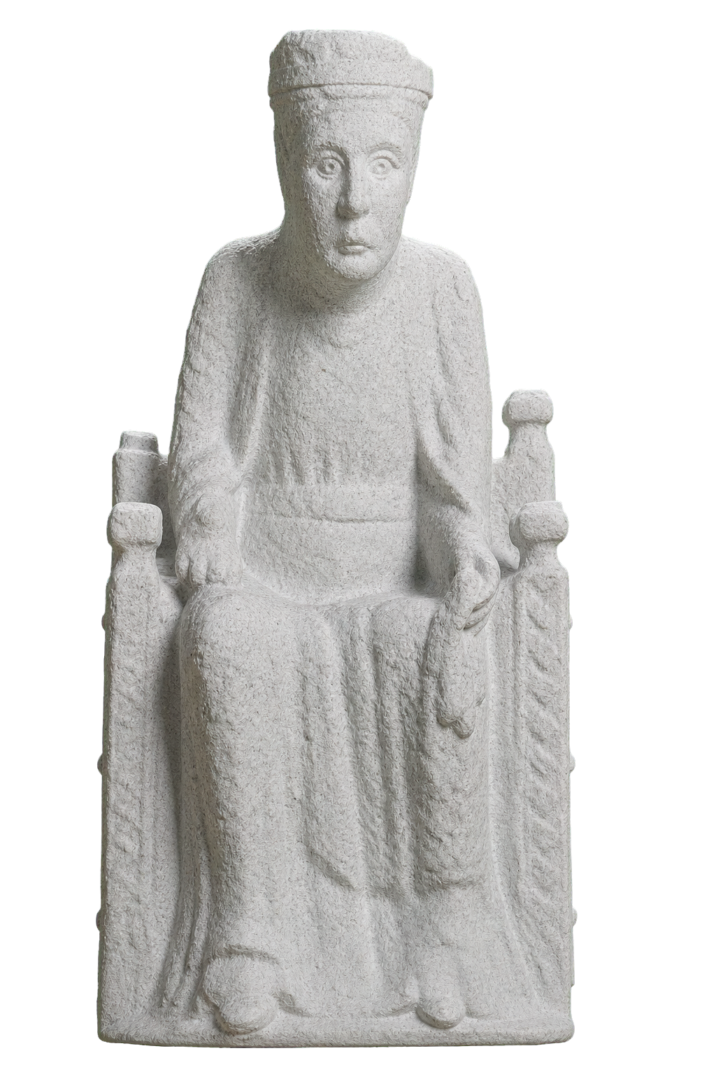 Romanesque Enthroned Madonna Marble Stone collectible bust